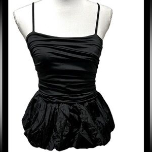 Future Collective Womens Strappy Tank Babydoll Top Size Small Black Fairy Whimsy